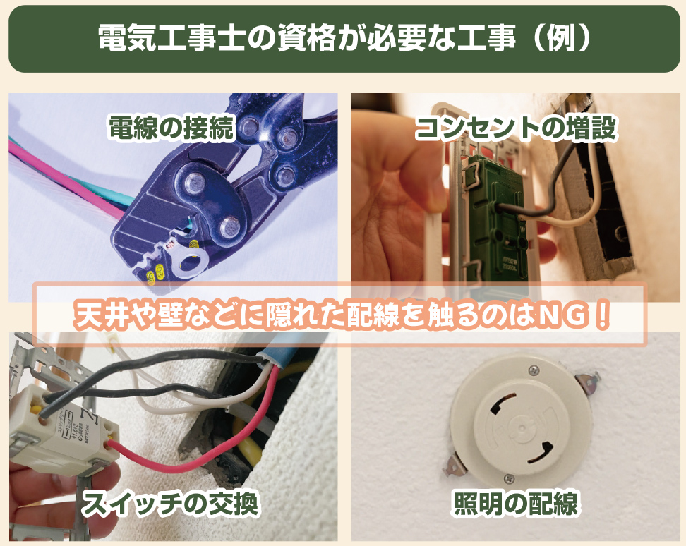 電気工事士の資格が必要な工事