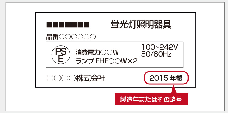 ＼器具の製造年は本体銘板でチェック／